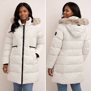 Canada Weather Gear NWT White Puffer Coat Detachable Hood Long Womwns Size Large